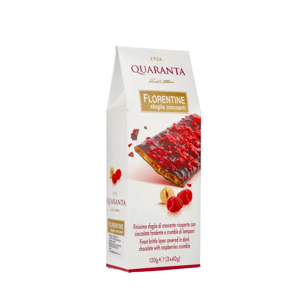 Quaranta Florentine mit dunkler Schokolade und Himbeere 120 g