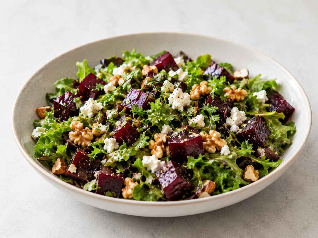Mediterranean Beet Salad with Goat Cheese and Nuts