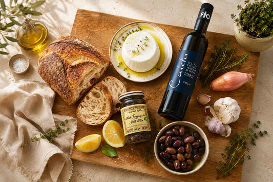 Taggiasca-Oliven-Confit mit Ricotta
