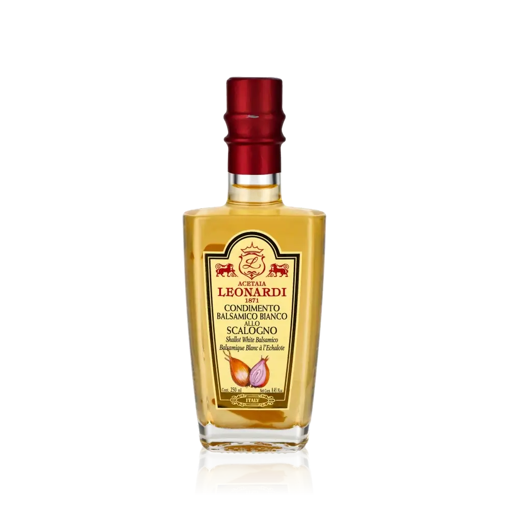 Acetaia Leonardi Condimento Bianco mit Schalotten Flasche.