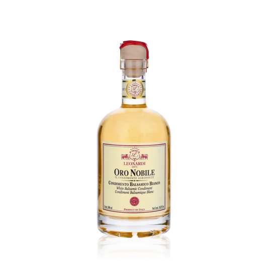 Leonardi Oro Nobile Weißer Balsamico Essigflasche.
