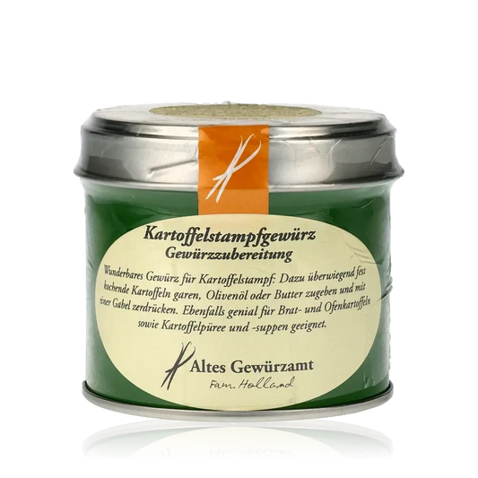 Kartoffelstampfgewürz von Altes Gewürzamt, kreiert von Ingo Holland. Gewürzmischung für Kartoffeln aller Art.