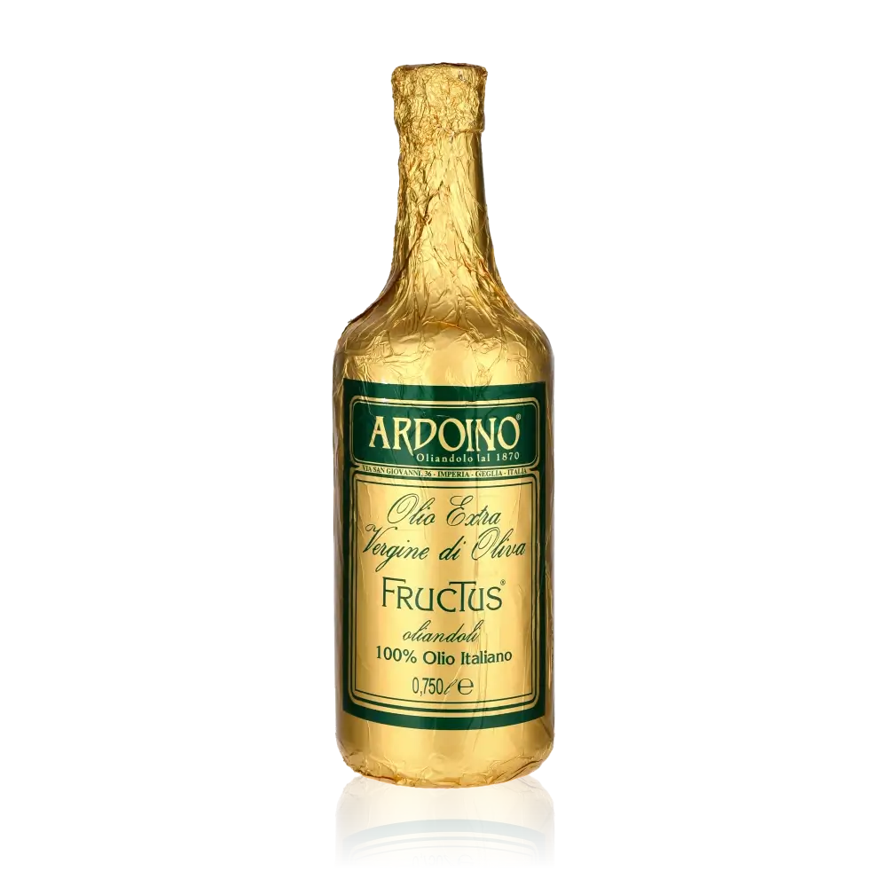 Ardoino Fructus Olivenölflasche, goldene Verpackung, 750 ml.