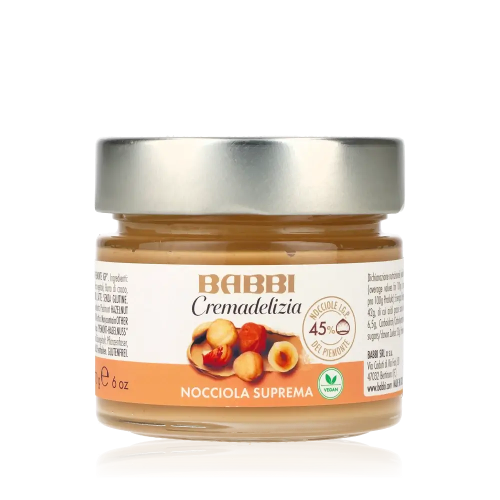 Glas mit Haselnusscreme von Babbi.