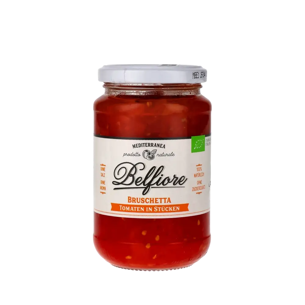 Belfiore Bruschetta Tomaten in Stücken Glas.