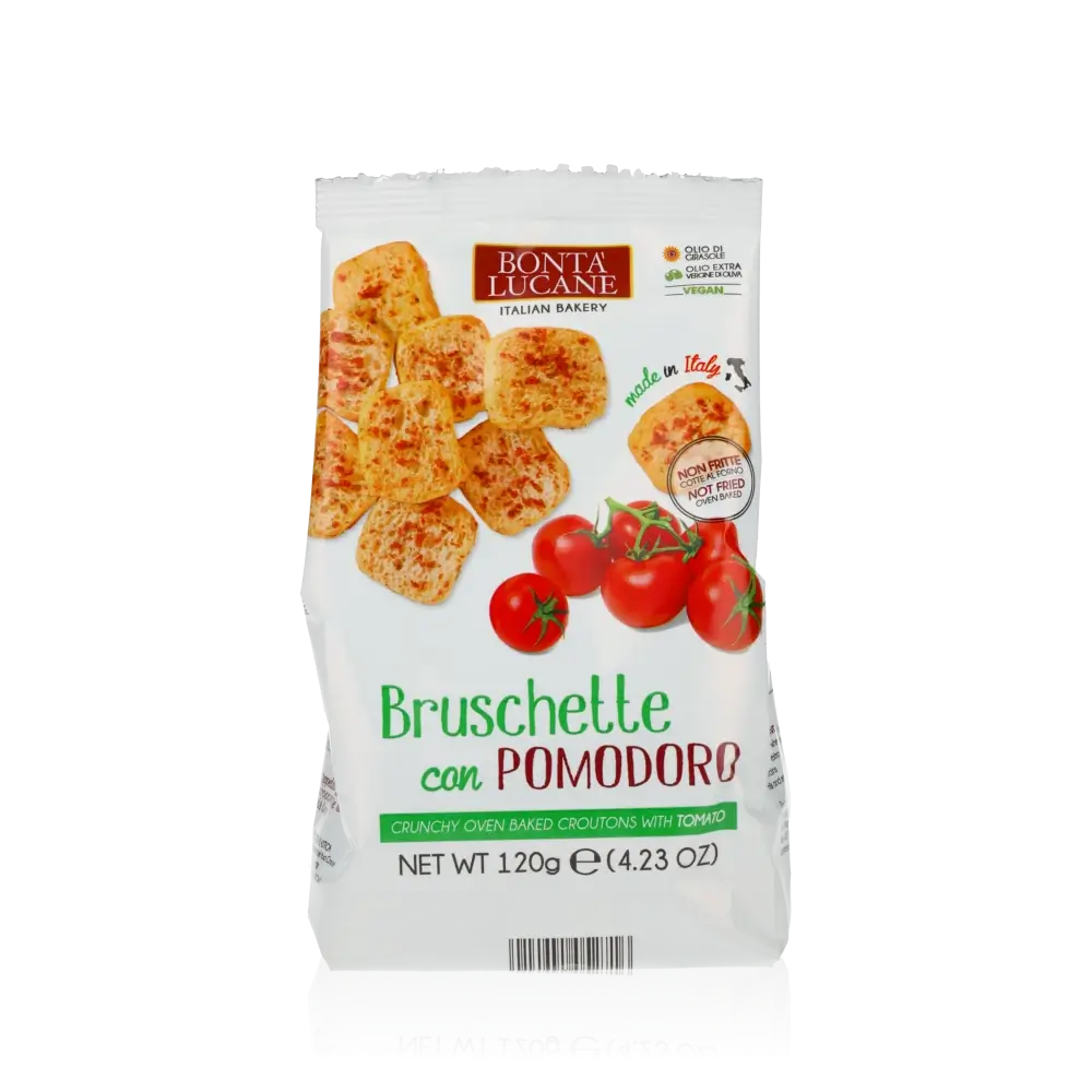 Bonta Lucane Bruschette mit Tomaten, 120g Packung.