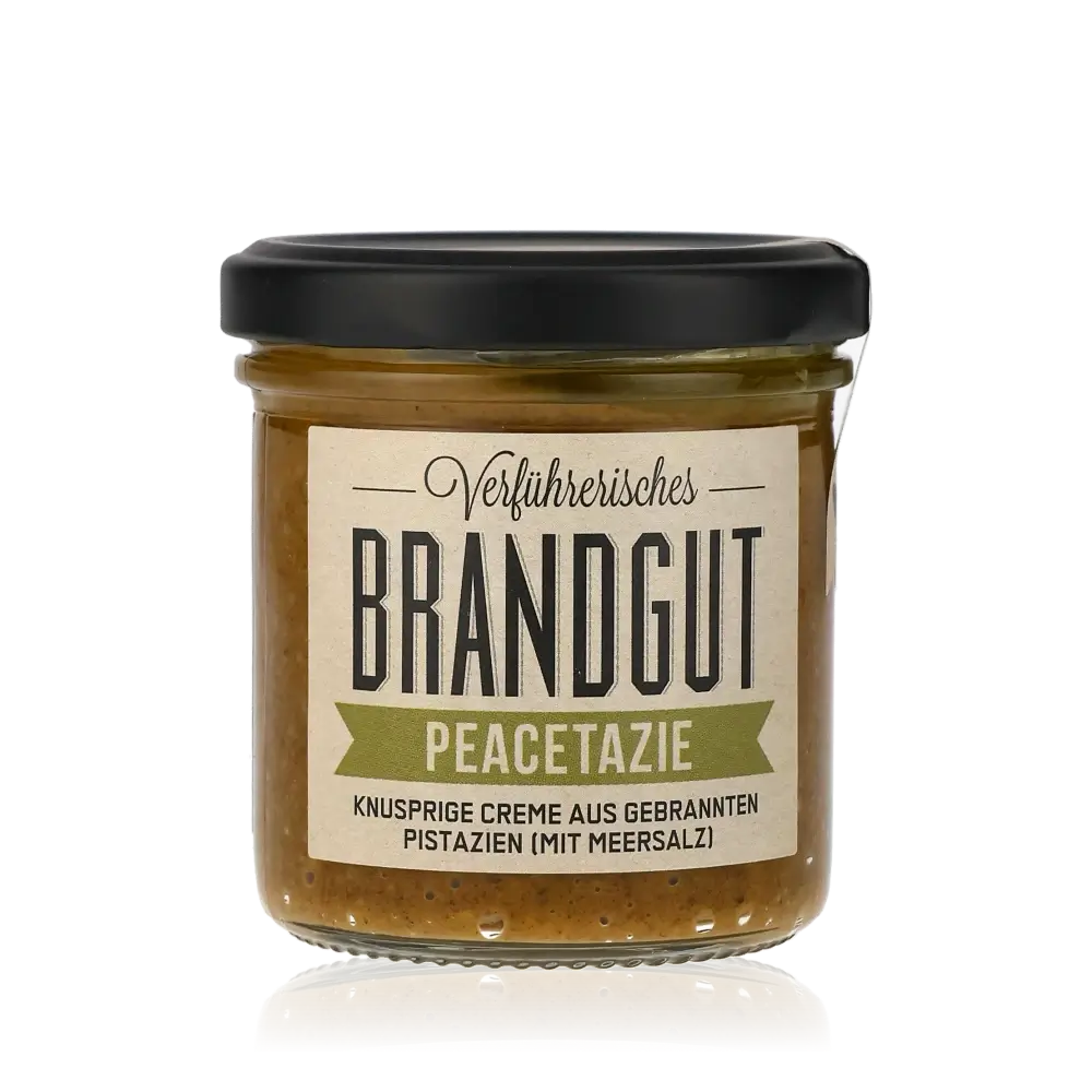 Brandgut Peacetazie Pistazien-Brotaufstrich im Glas.