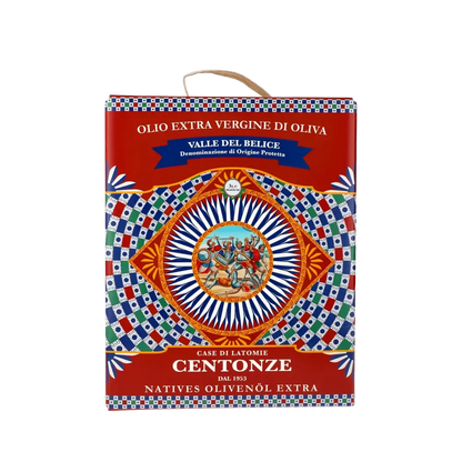 Centoze Olivenöl Bag-in-Box, buntes Design, 3 Liter.