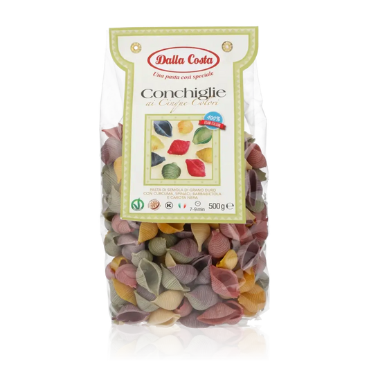 Dalla Costa Conchiglie Pasta in bunter Verpackung.