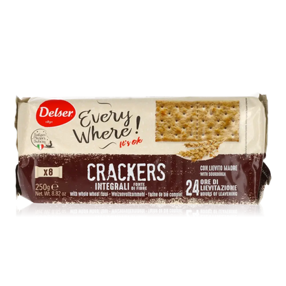 Delser Vollkorn-Cracker in Verpackung.