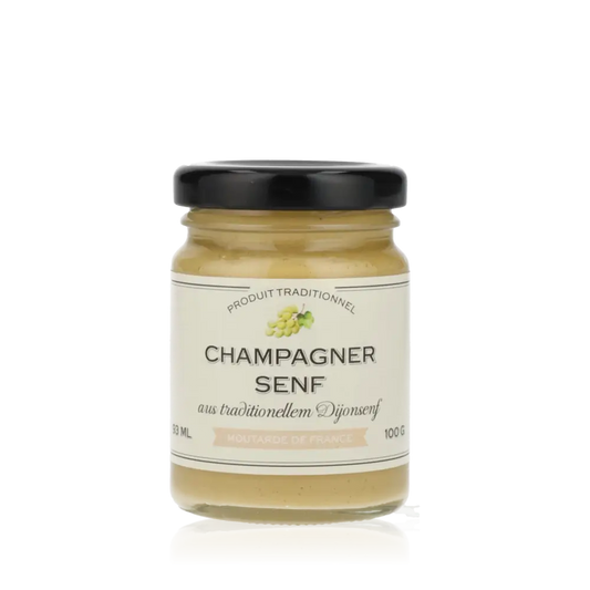 Champagner Senf Glas mit traditionellem Dijonsenf, 100g.