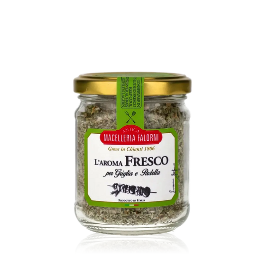 Gewürzglas von Macelleria Falorni, L'Aroma Fresco, italienisch.