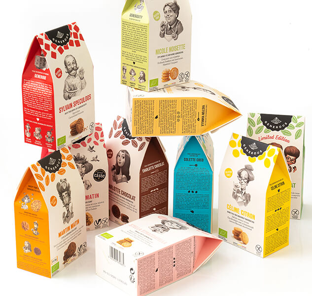 Feinkostprodukte von Generous in verschiedenen Verpackungen.