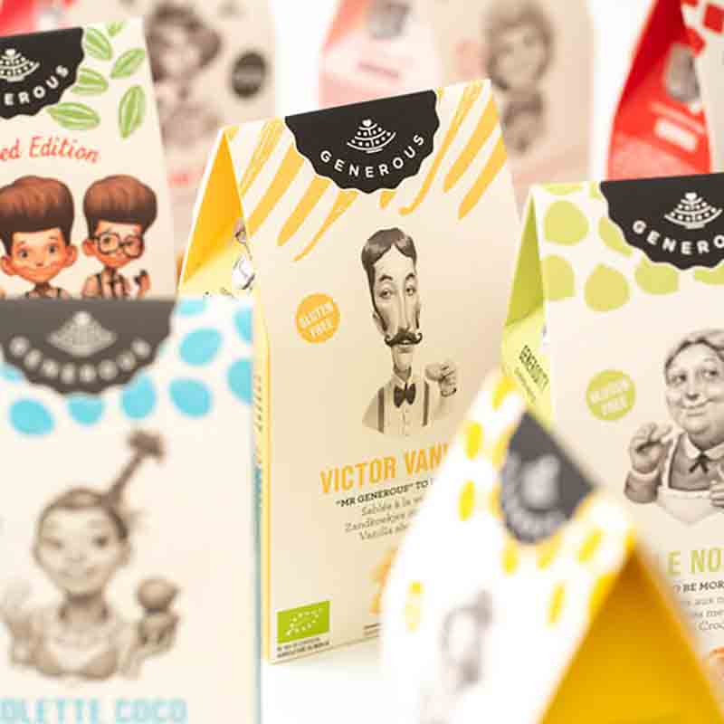 Feinkostprodukte von Generous mit verschiedenen Verpackungen.