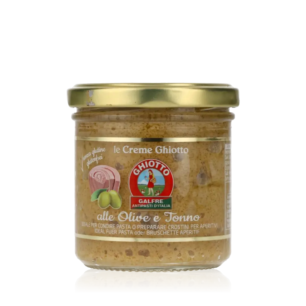 Ghiotto Creme alle Olive e Tonno im Glas.