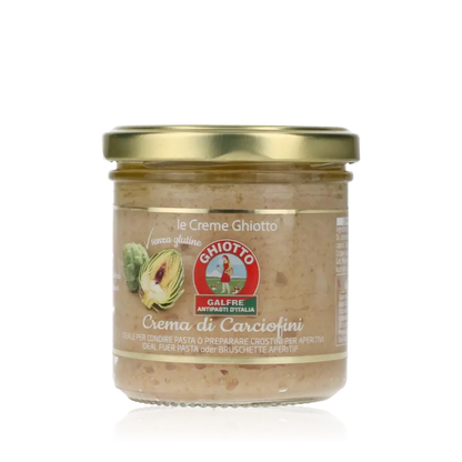 Ghiotto Crema di Carciofini im Glas, Feinkostprodukt.