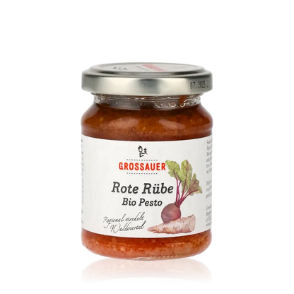 Feinkostglas mit Grossauer Rote Rübe Bio Pesto.