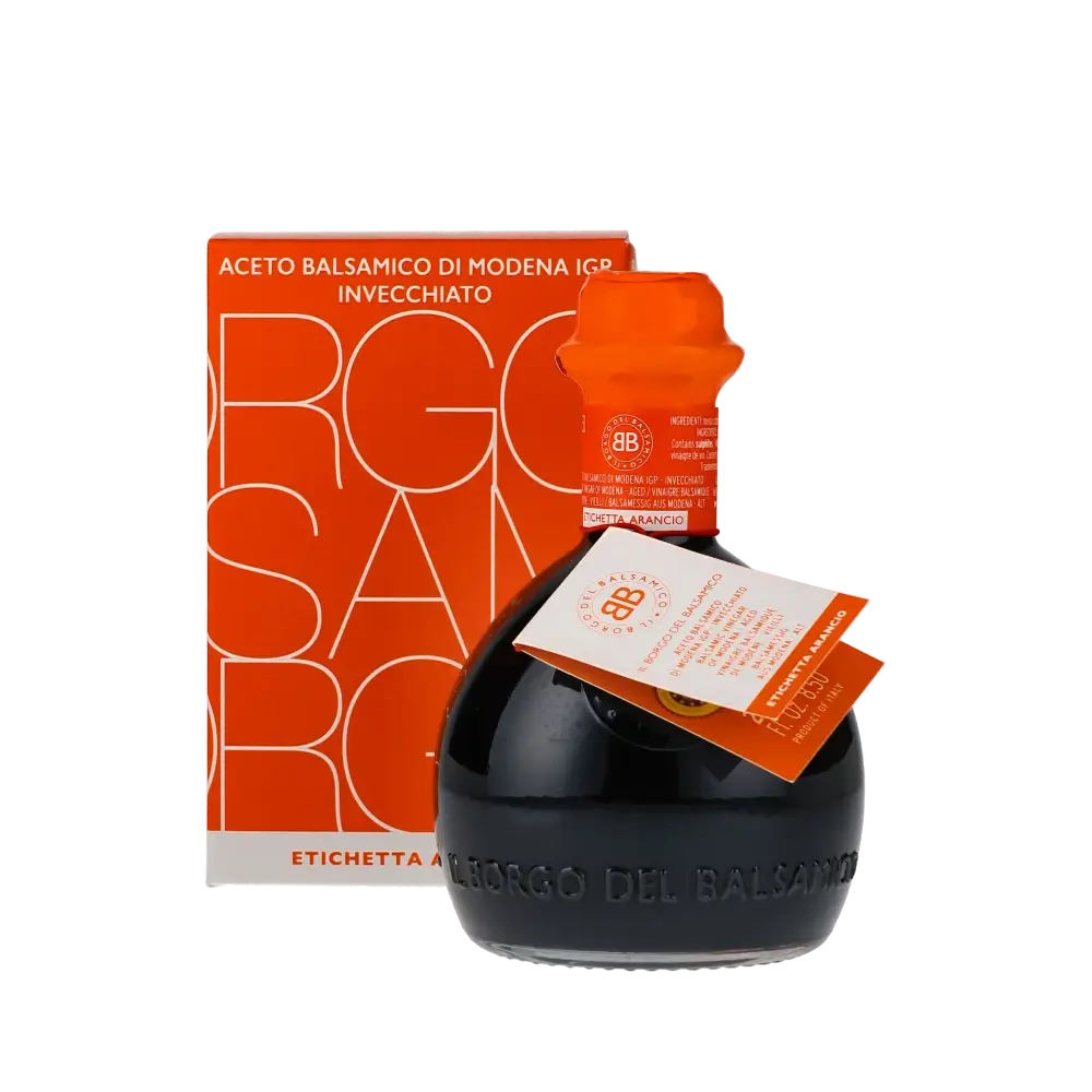 Il Borgo del Balsamico Essigflasche und Verpackung.