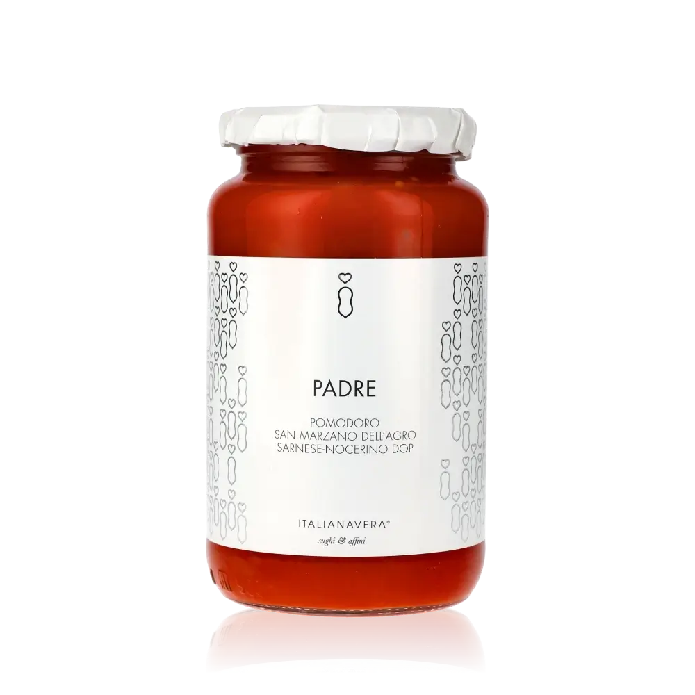 Padre - San Marzano dell'Agro Sarnese Nocerino DOP von Italianavera im Glas. Sonnengereifte Tomaten aus Italien