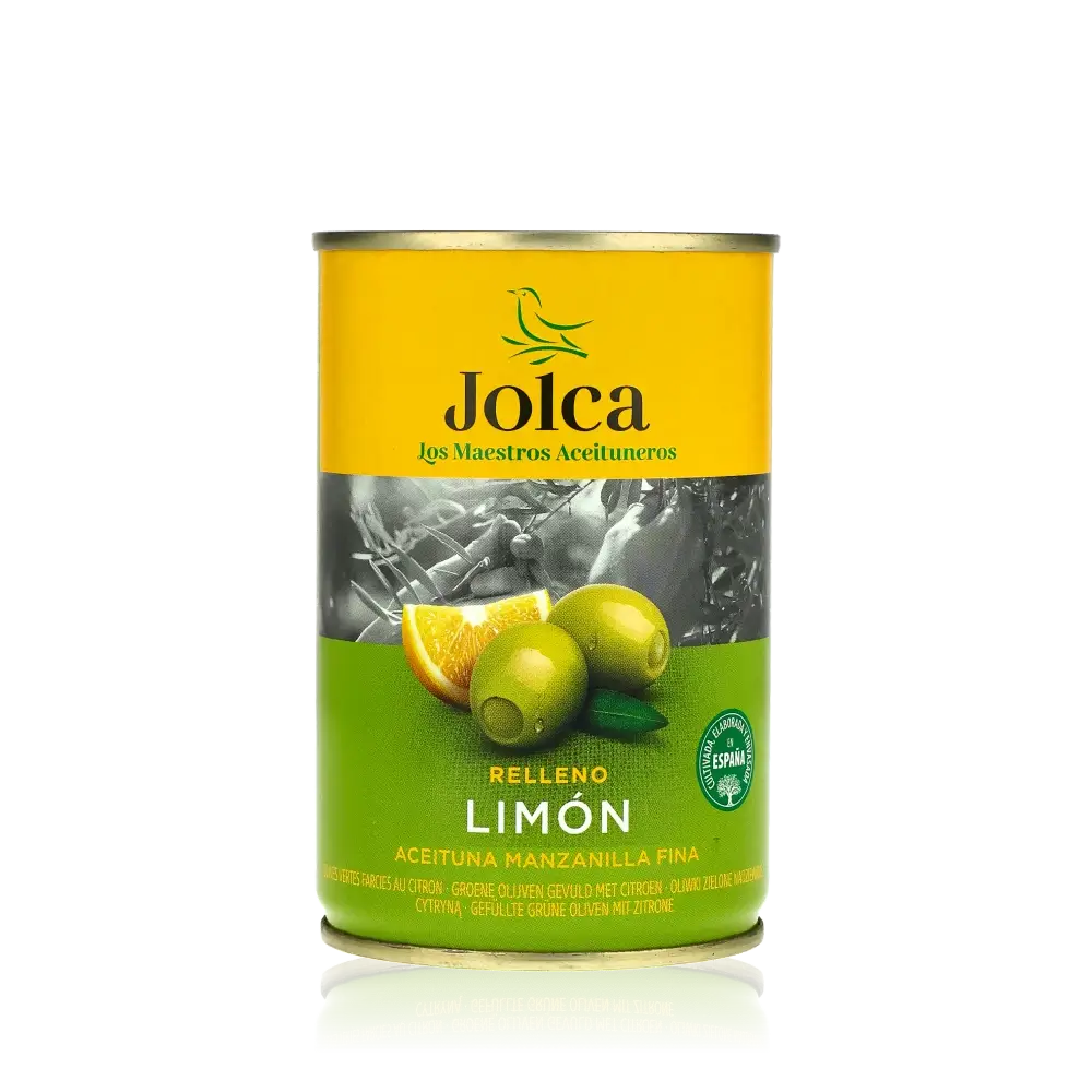 Jolca Oliven gefüllt mit Zitrone, Manzanilla Spanien.