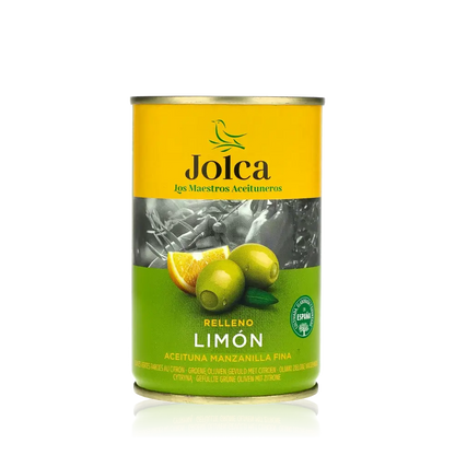 Jolca Oliven gefüllt mit Zitrone, Manzanilla Spanien.