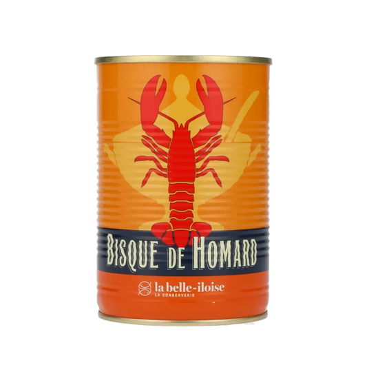 La belle-iloise Hummersuppe Dose mit rotem Hummermotiv.