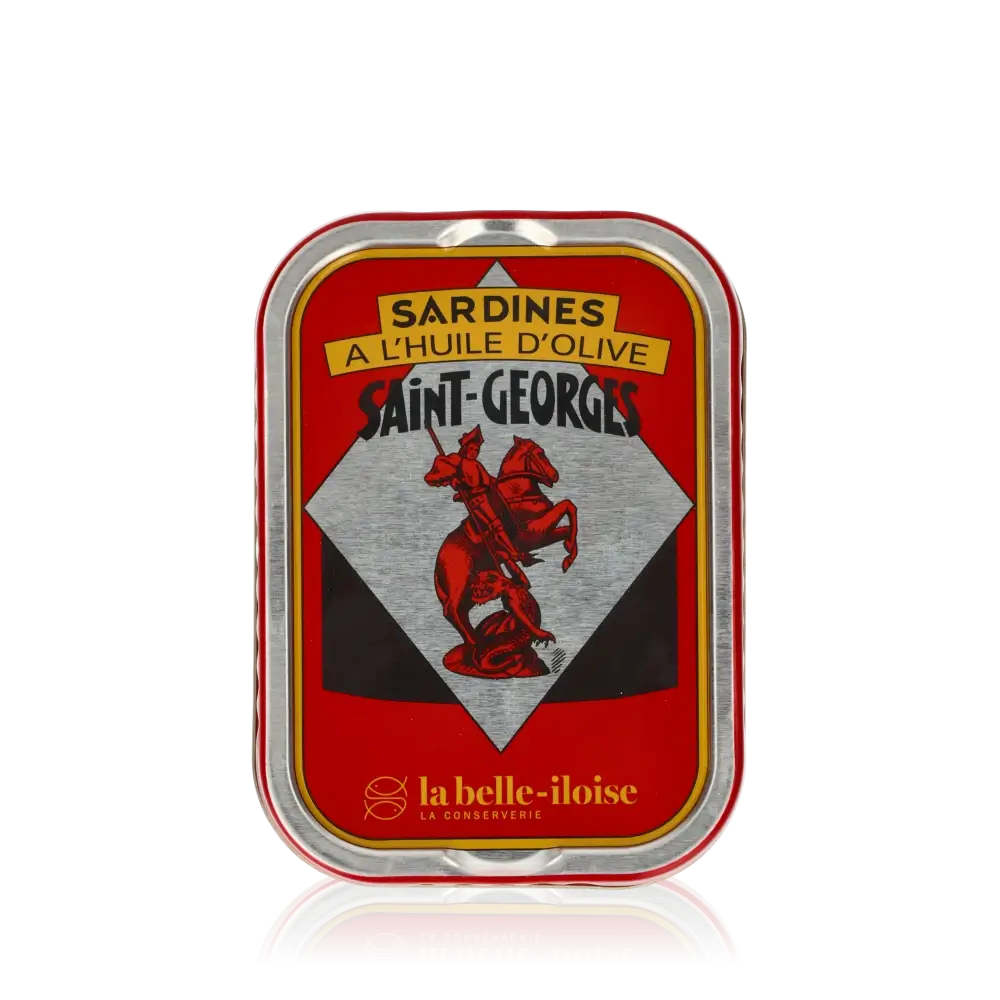 La belle-iloise Sardinen in Olivenöl, rote Verpackung.