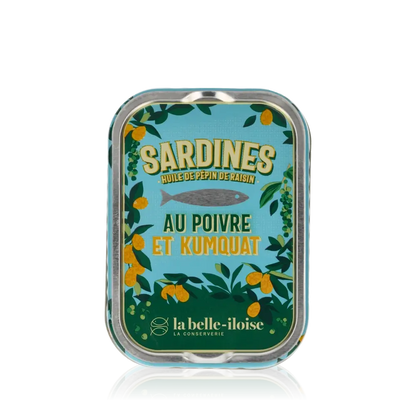 Feinkost: La belle-iloise Sardinen mit Pfeffer und Kumquat.