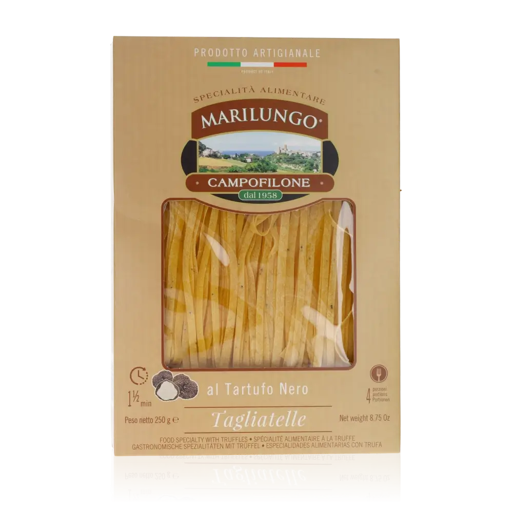 Marilungo Campofilone Tagliatelle mit Trüffel in Verpackung.