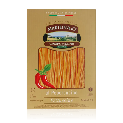 Marilungo Campofilone Fettuccine Peperoncino Eierpasta Verpackung.
