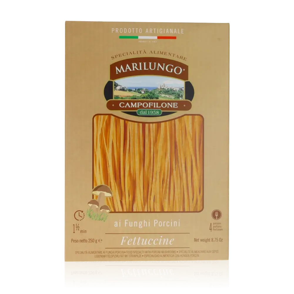 Marilungo Campofilone Fettuccine mit Steinpilz-Eierpasta Verpackung.