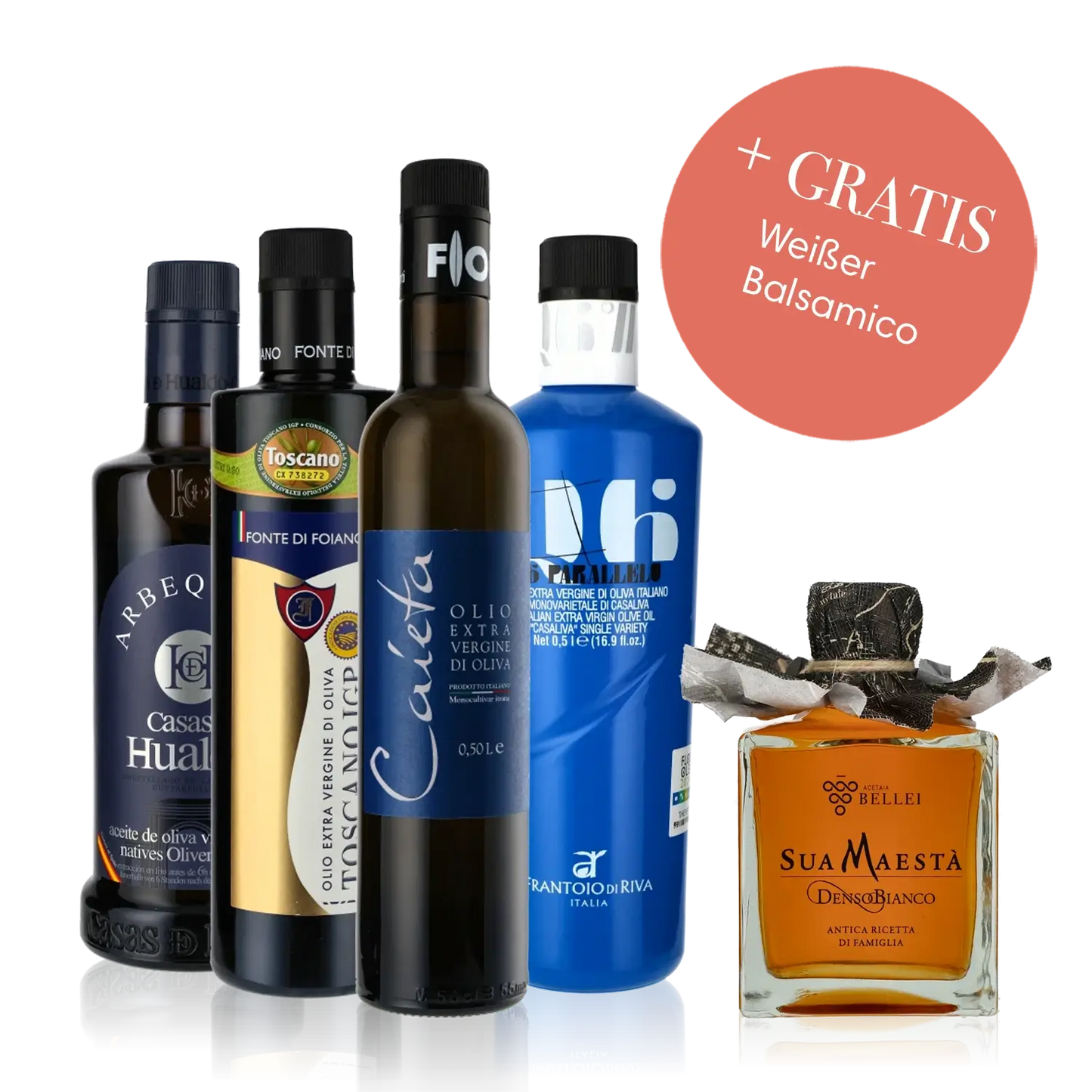 Olivenöl, Balsamico, Feinkost, Geschenkset, Flaschen, Marken: Fonte di Foiano.