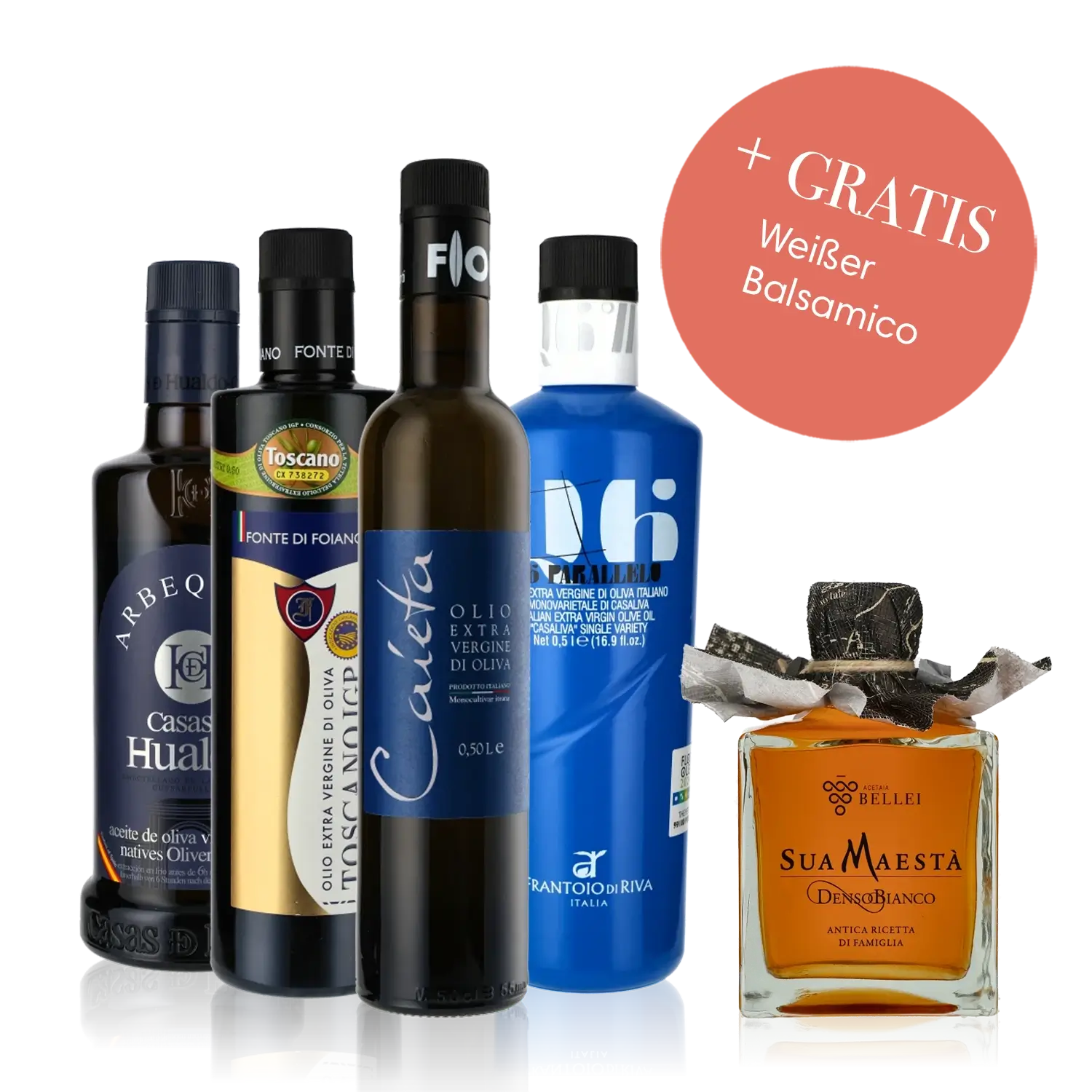 Olivenöl, Balsamico, Feinkost, Geschenkset, Flaschen, Marken: Fonte di Foiano.