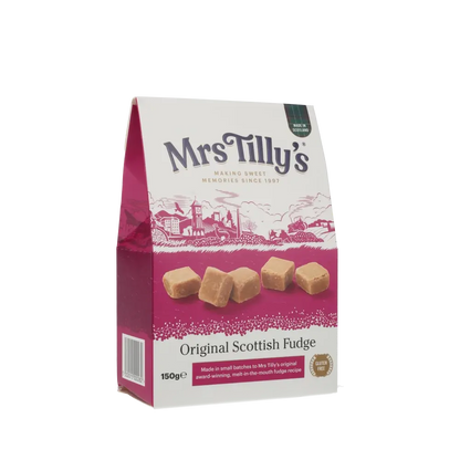 Verpackung schottisches Fudge, Mrs Tilly's.