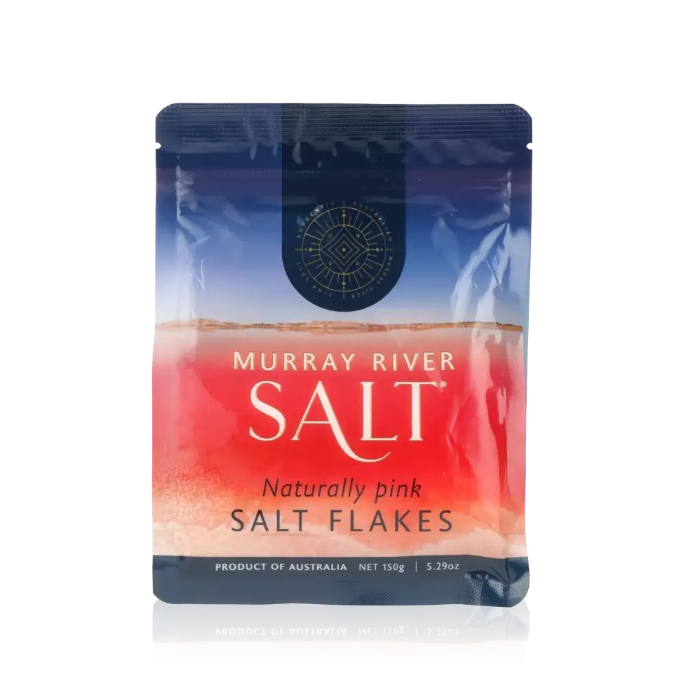 Murray River Salt pinke Salzflocken Verpackung, 150g.