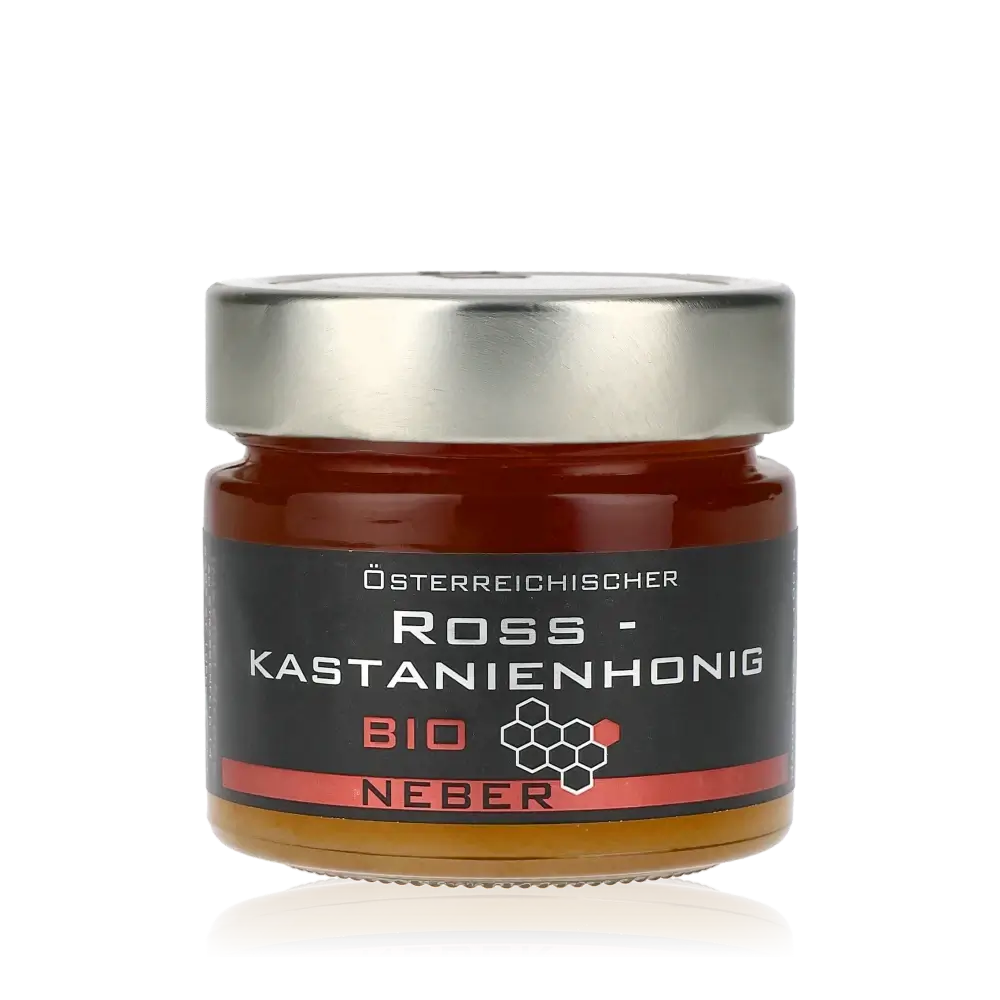 Bio Rosskastanienhonig im Glas.