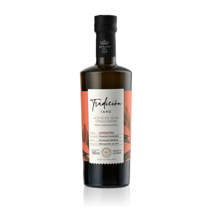 Nobleza del Sur Olivenölflasche mit Etikett und Logo.