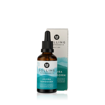 Flasche Jojoba Sanddorn Öl.