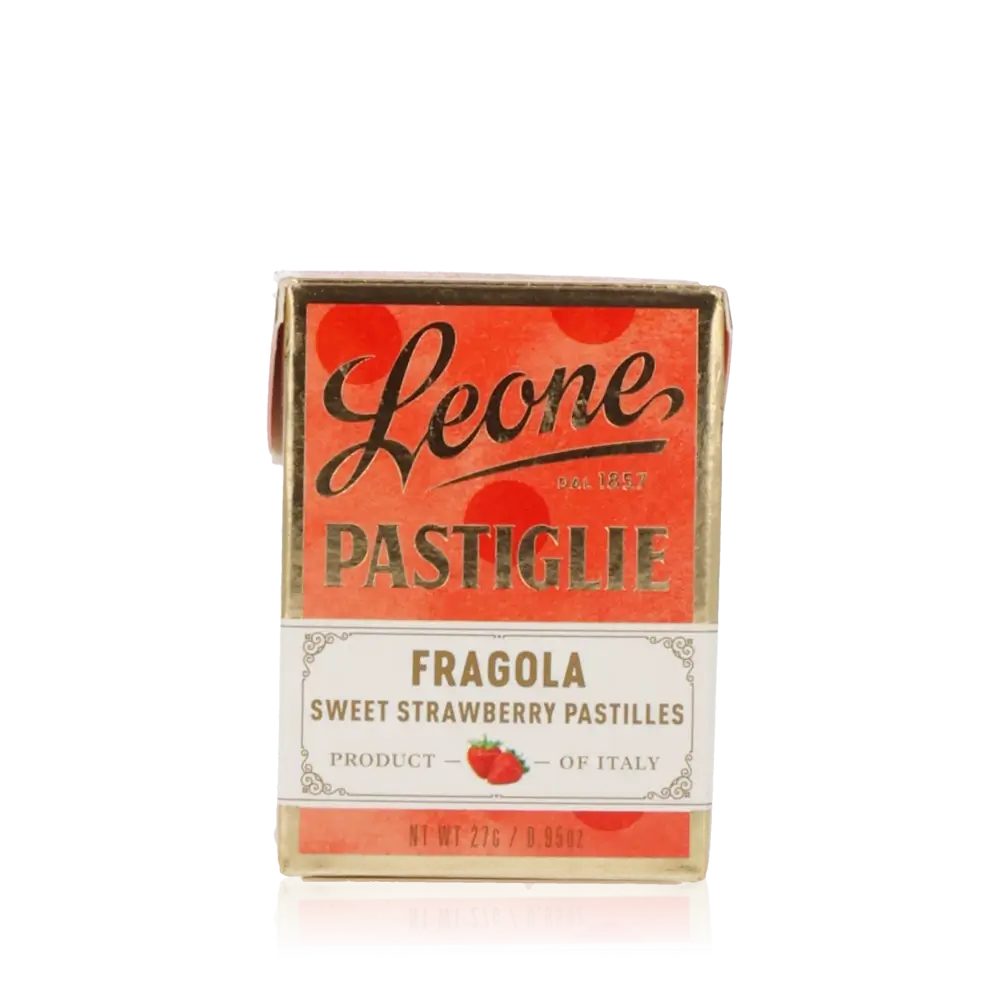 Pastillenverpackung mit Erdbeergeschmack.