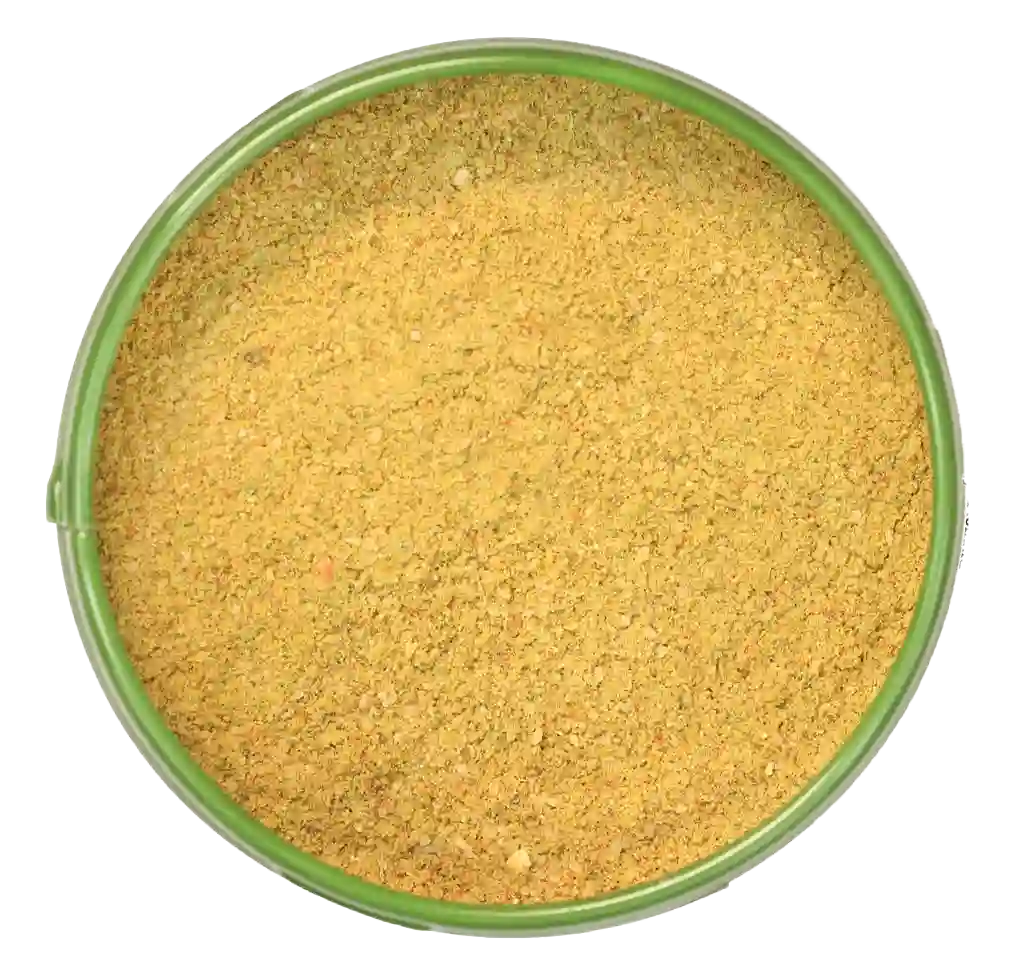 Altes Gewürzamt Blick auf die offene Kräuter-Dose mit Salatgewürz Gartenkräuter