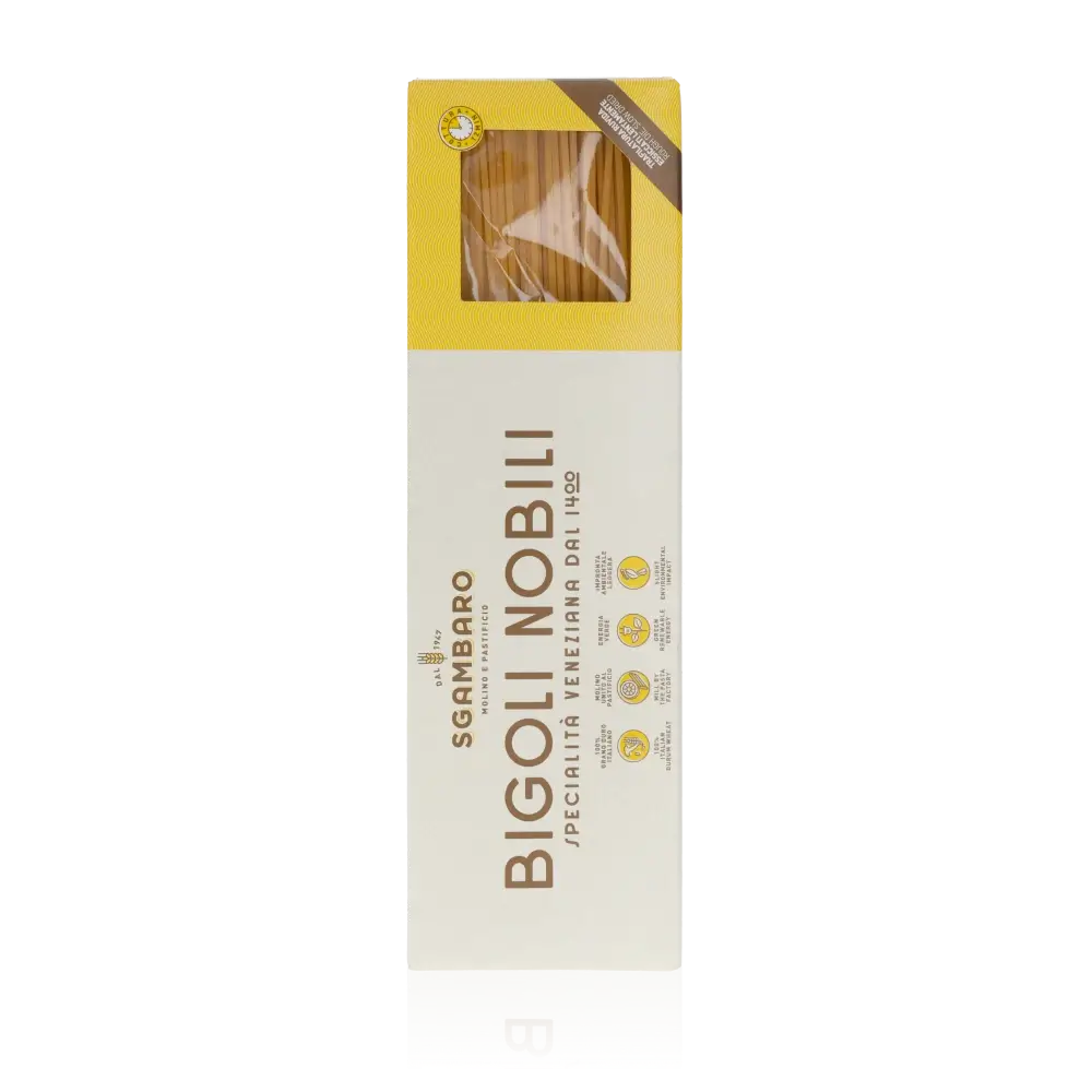 Sgambaro Bigoli Nobili Pasta Verpackung, 500g, Vorderansicht.