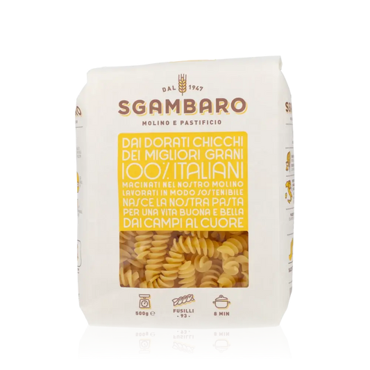 Sgambaro Fusilli Pasta 500g Packung, italienische Teigwaren.