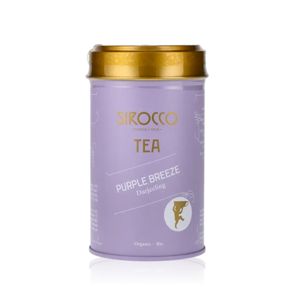 Lila Teedose mit Darjeeling.