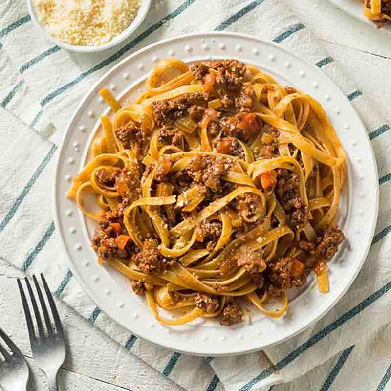 Tagliatelle mit Ragù Bolognese.