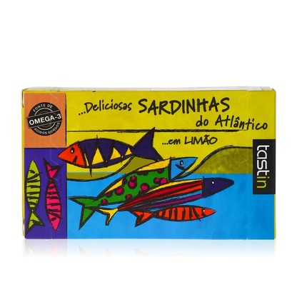 Feinkost: Atlantik-Sardinen in Zitrone, Marke Tastin.