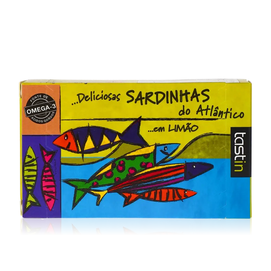Feinkost: Atlantik-Sardinen in Zitrone, Marke Tastin.