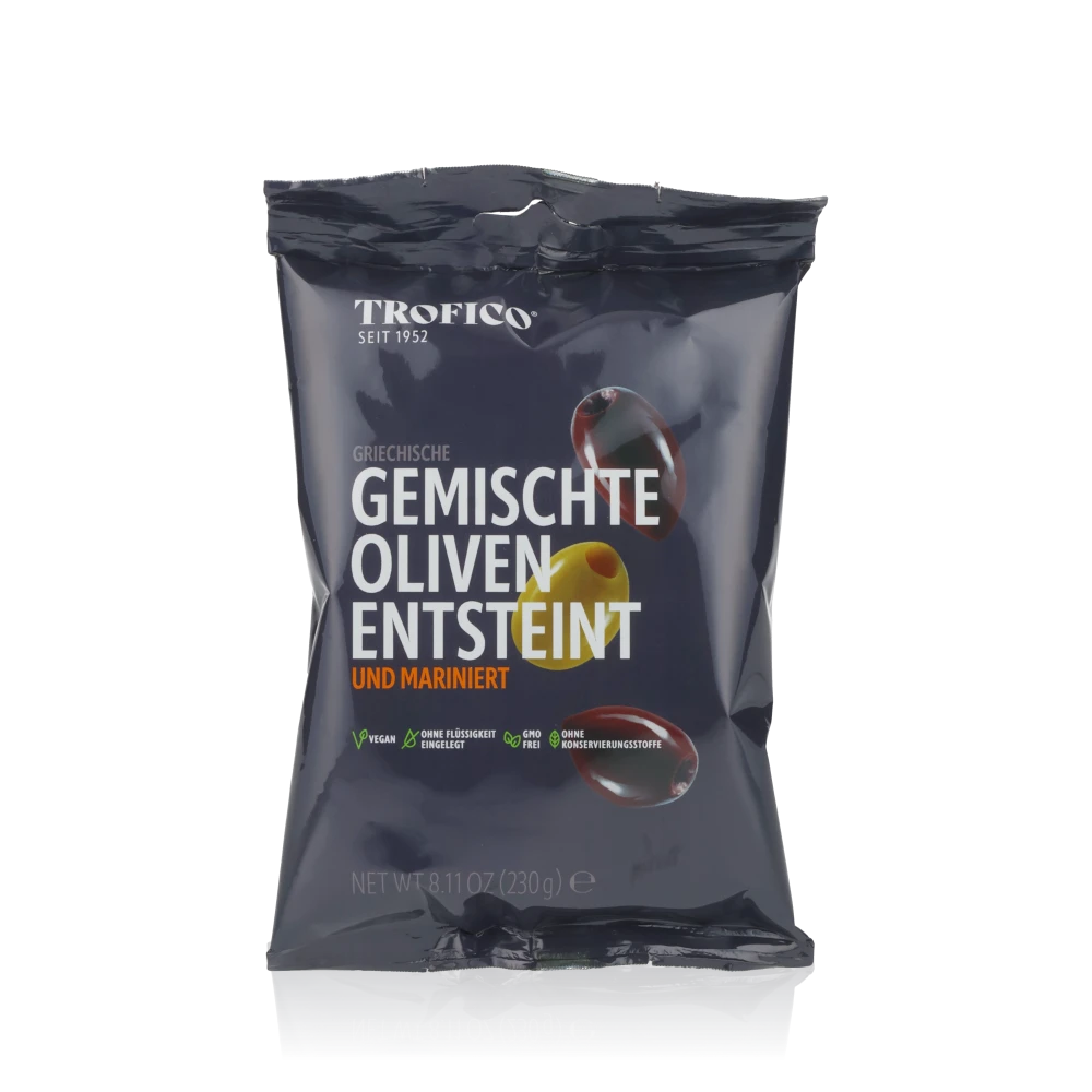 Gemischte Oliven entsteint mariniert 230g