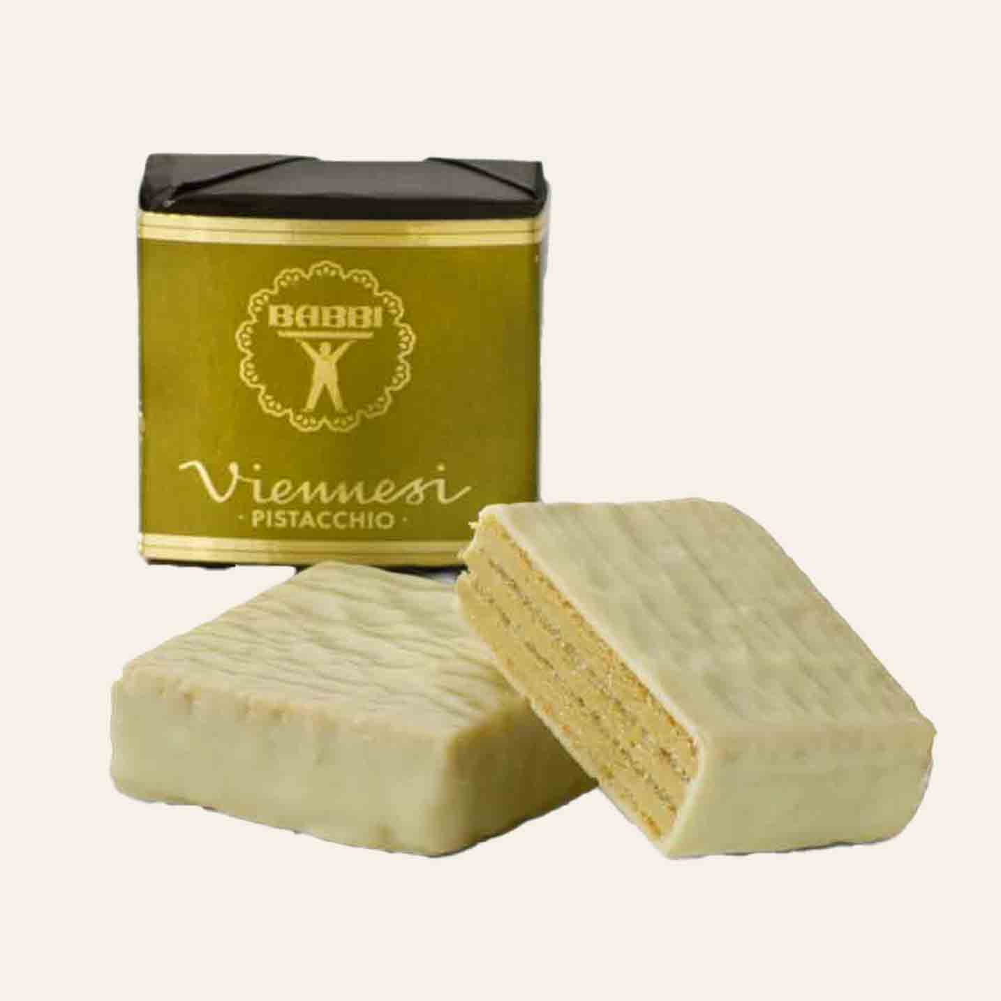 Pistazienwaffeln in Verpackung.