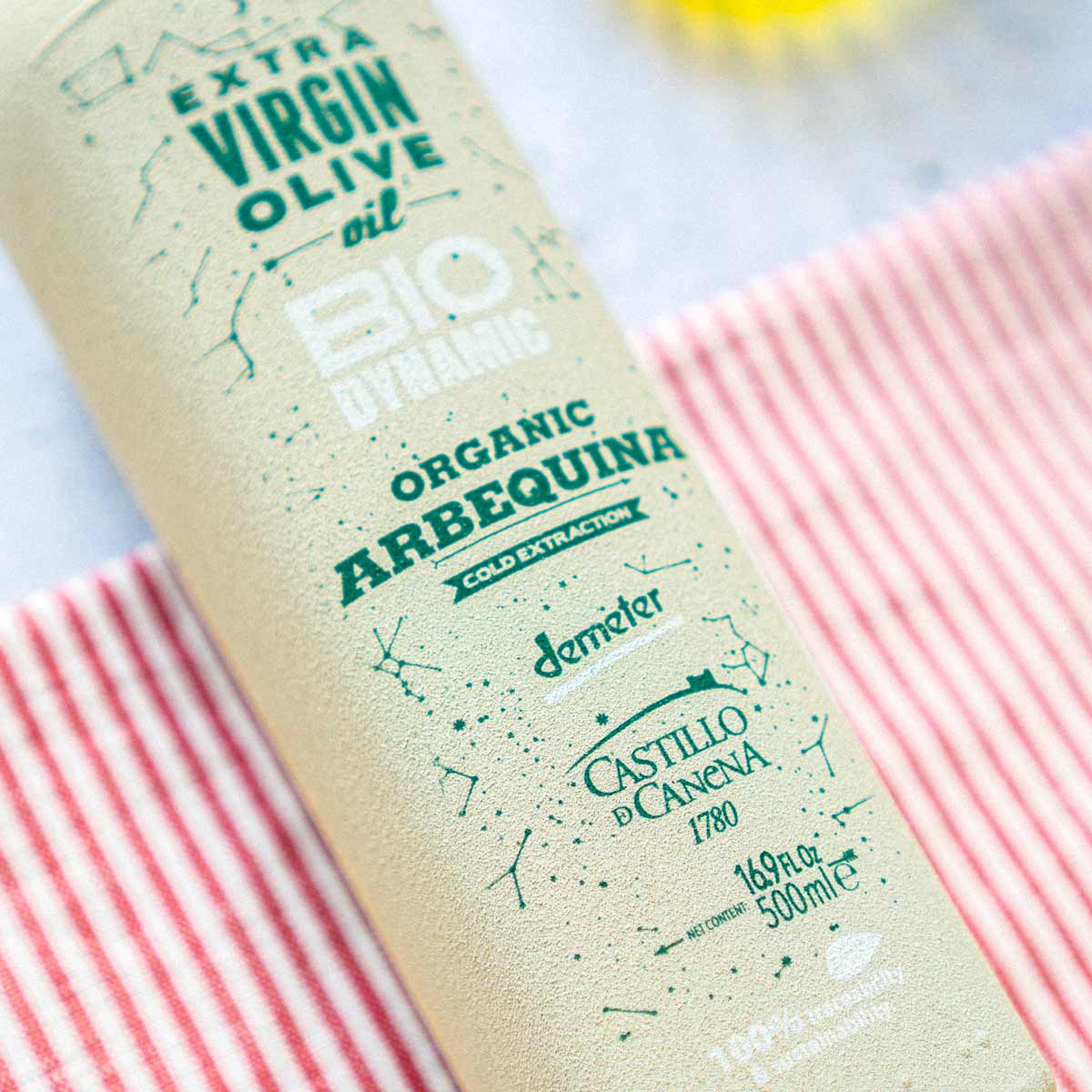 Castillo de Canena Olivenöl Flasche mit Etikett.