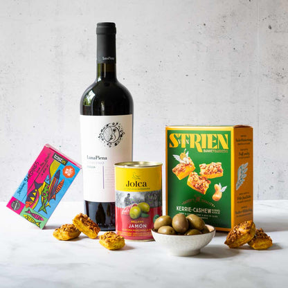 Wein, Oliven, Gebäck, Fischkonserven, Geschenkset, LumaTerra, Jolca, Strien.